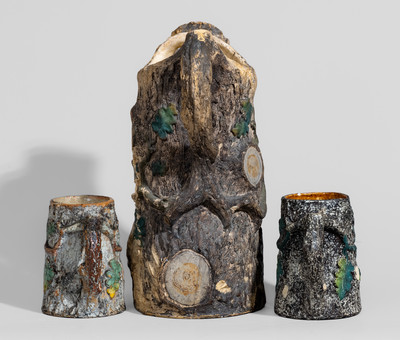 Three Pieces of Rustic Pottery, John Fritz, Philadelphia, PA, late 1870's