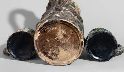 Three Pieces of Rustic Pottery, John Fritz, Philadelphia, PA, late 1870's