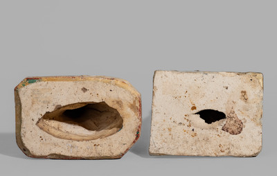 Two Slip-Decorated Texas Stoneware Spaniels, fourth quarter 19th century
