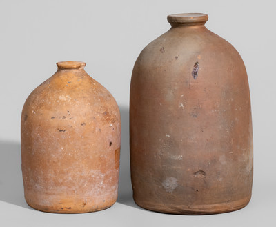 Two American Redware Chicken Waterers, 19th century