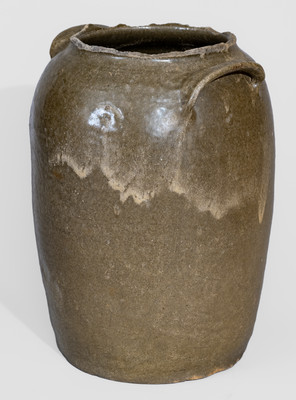 Attrib. David Drake at Lewis Miles's Stony Bluff Manufactory, Edgefield District, SC Stoneware Churn, Incised "X"