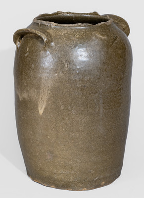 Attrib. David Drake at Lewis Miles's Stony Bluff Manufactory, Edgefield District, SC Stoneware Churn, Incised "X"