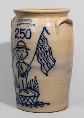 Patriotic Stoneware Jar by Jerry Beaumont, Sunnybrook, MD Commemorating AMERICA 250