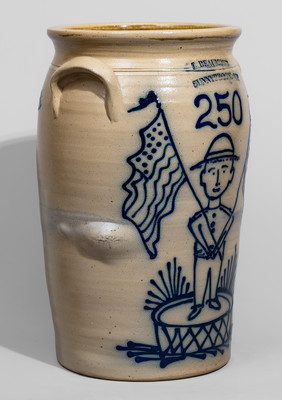 Patriotic Stoneware Jar by Jerry Beaumont, Sunnybrook, MD Commemorating AMERICA 250