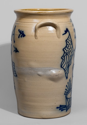 Patriotic Stoneware Jar by Jerry Beaumont, Sunnybrook, MD Commemorating AMERICA 250