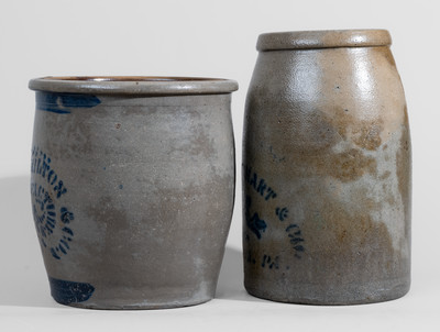 Two Western PA Stoneware Canning Jars, c1875