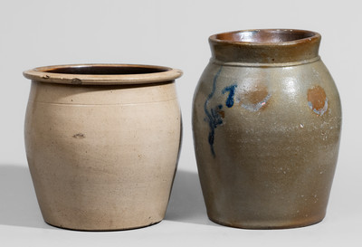 Two Pennsylvania Stoneware Jars, c1865
