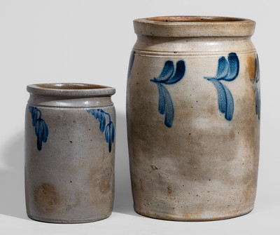 Two Cobalt-Decorated American Stoneware Jars, c1875