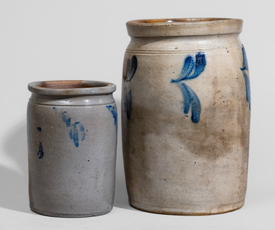 Two Cobalt-Decorated American Stoneware Jars, c1875
