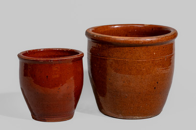 Two Pennsylvania Redware Jars, 19th century