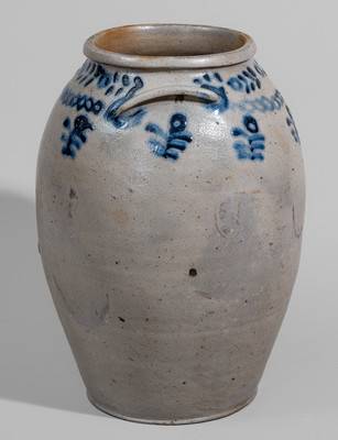 Rare Three-Gallon attrib. Parr & Burland, Baltimore, MD Stoneware Jar, c1820