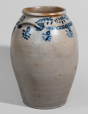 Rare Three-Gallon attrib. Parr & Burland, Baltimore, MD Stoneware Jar, c1820