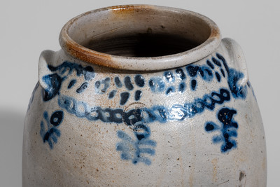 Rare Three-Gallon attrib. Parr & Burland, Baltimore, MD Stoneware Jar, c1820