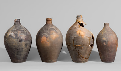 Four Excavated Stoneware Jugs, Edward Webster Pottery, Fayetteville, NC, c1820