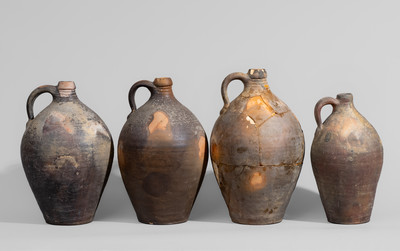 Four Excavated Stoneware Jugs, Edward Webster Pottery, Fayetteville, NC, c1820