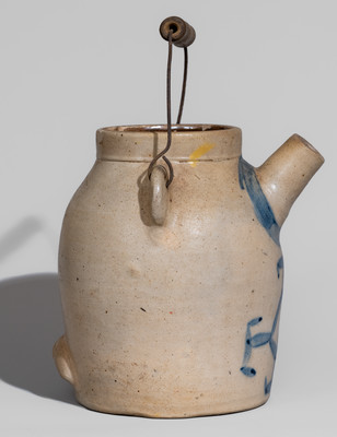 Rare A.L. HYSSONG / BLOOMSBURG, PA Stoneware Batter Pail w/ Geometric Cobalt Decoration