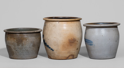 Three Pennsylvania Stoneware Jars, second half 19th century