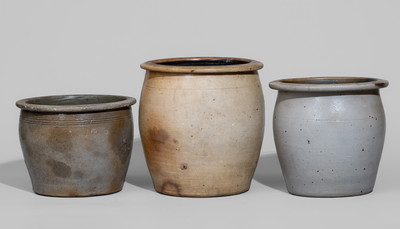 Three Pennsylvania Stoneware Jars, second half 19th century