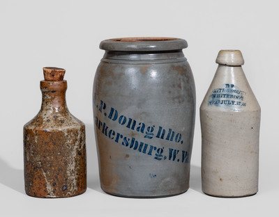 Three Pieces of Utilitarian American Stoneware