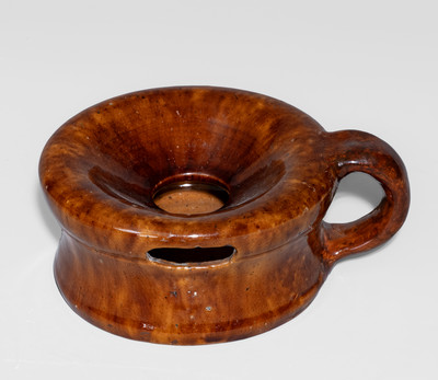 Attrib. Bell Pottery, Waynesboro, PA Redware Lady's Spittoon, c1850-85