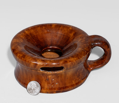 Attrib. Bell Pottery, Waynesboro, PA Redware Lady's Spittoon, c1850-85