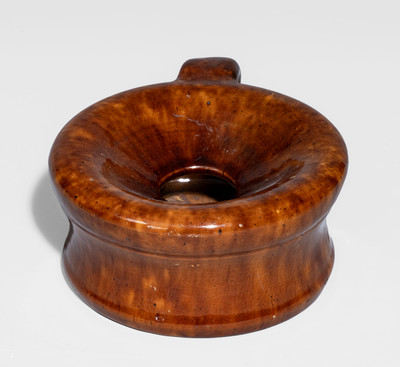 Attrib. Bell Pottery, Waynesboro, PA Redware Lady's Spittoon, c1850-85
