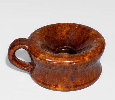 Attrib. Bell Pottery, Waynesboro, PA Redware Lady's Spittoon, c1850-85