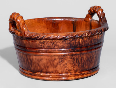 JOHN BELL / WAYNESBORO, Pennsylvania Manganese-Decorated Redware Tub