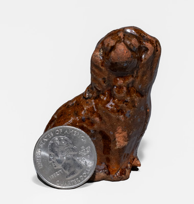 Miniature Pennsylvania Redware Spaniel, possibly John Bell, Waynesboro, PA