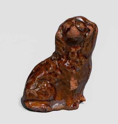 Miniature Pennsylvania Redware Spaniel, possibly John Bell, Waynesboro, PA