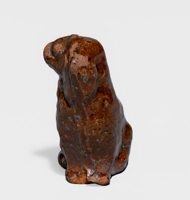 Miniature Pennsylvania Redware Spaniel, possibly John Bell, Waynesboro, PA