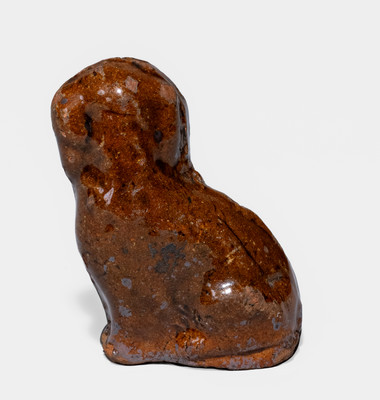 Miniature Pennsylvania Redware Spaniel, possibly John Bell, Waynesboro, PA