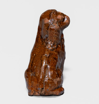 Miniature Pennsylvania Redware Spaniel, possibly John Bell, Waynesboro, PA
