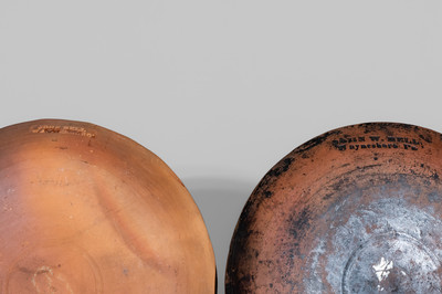 Two Bell Family, Waynesboro, Pennsylvania Redware Plates, 19th century