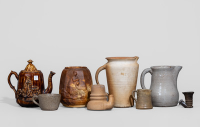 Ten Pieces of Primarily Southern Pottery, 19th and 20th centuries