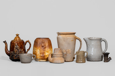 Ten Pieces of Primarily Southern Pottery, 19th and 20th centuries