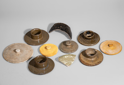 Group of Eight Stoneware Articles, Edgefield District, SC, 19th century