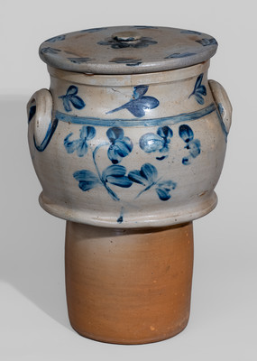 Four-Gallon Cobalt-Decorated Baltimore, MD Stoneware Filter w/ Lid