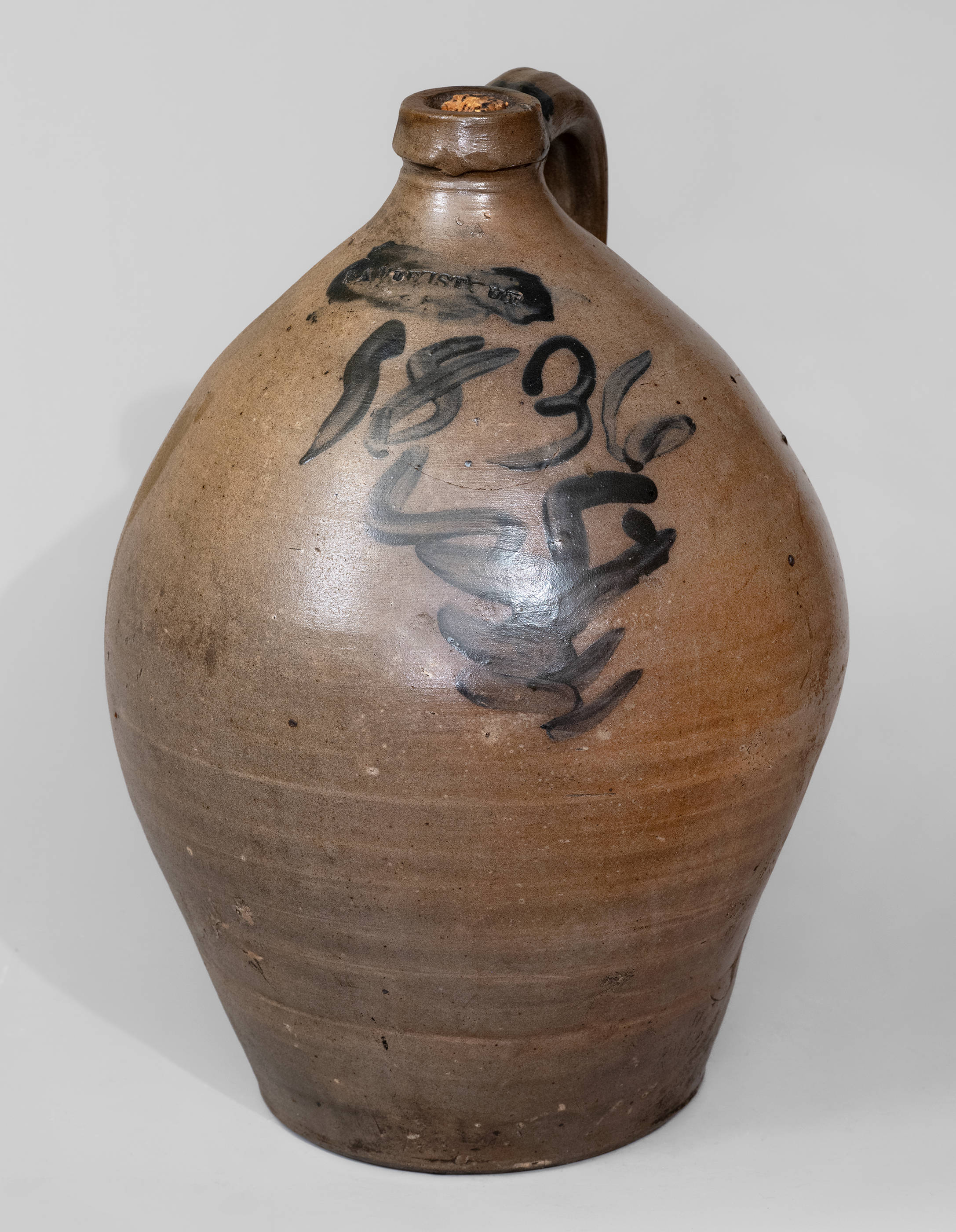 Rare SAMUEL STOUT, South River, New Jersey, Stoneware Jug, Dated