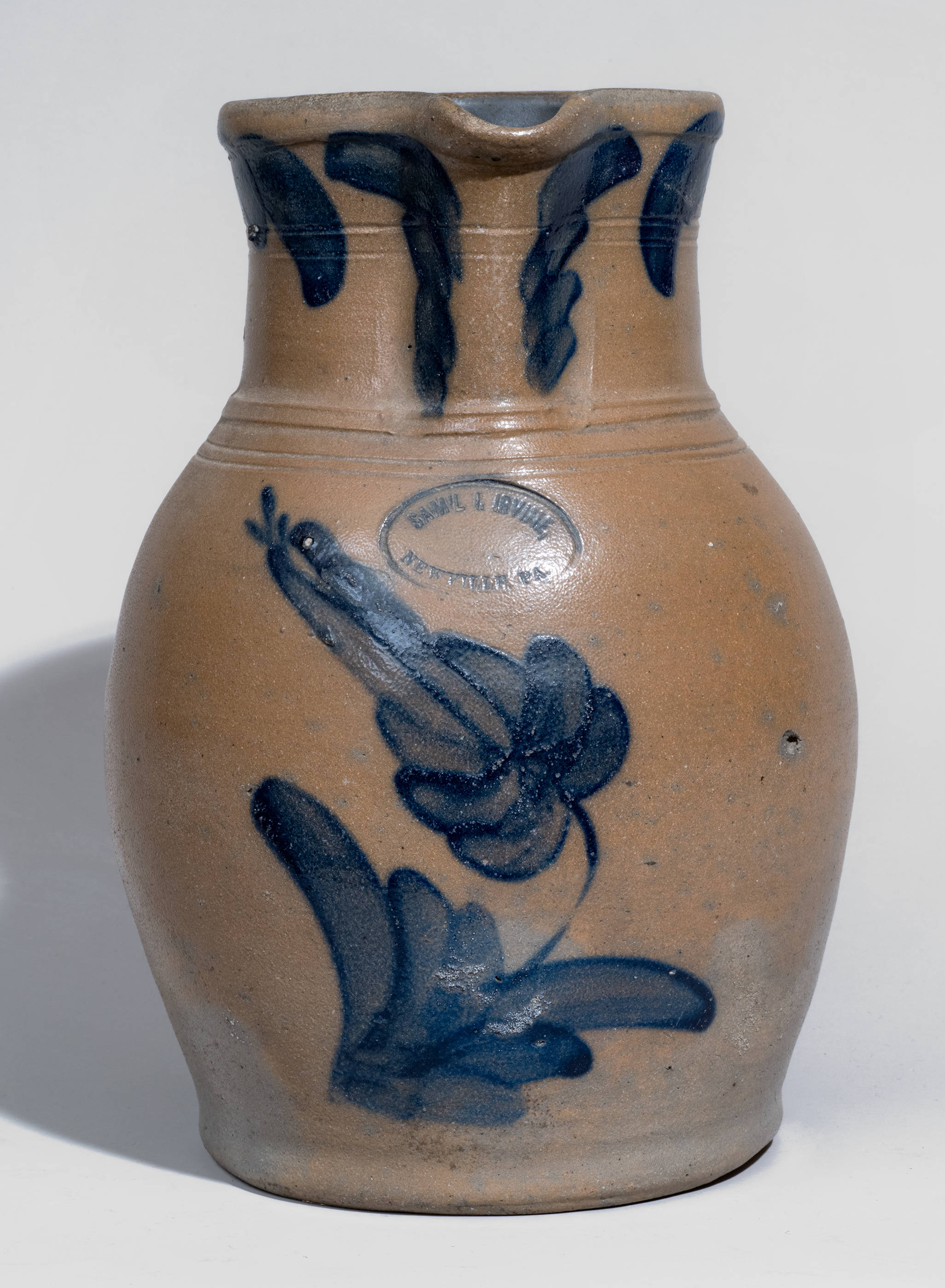 Rare and Fine SAM'L I IRVINE / NEWVILLE, PA Stoneware Pitcher