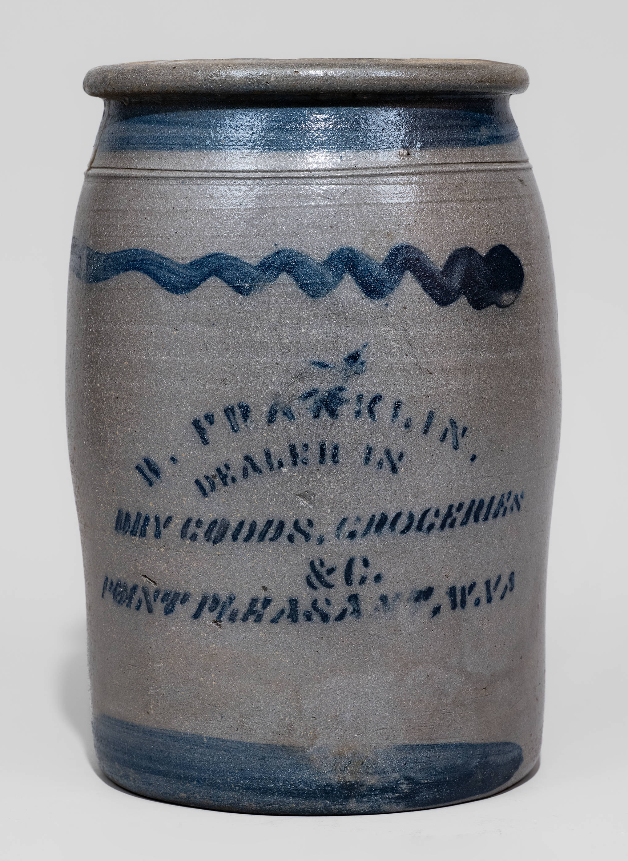 Rare Point Pleasant, WV Stoneware Advertising Jar, c1880 -- Lot