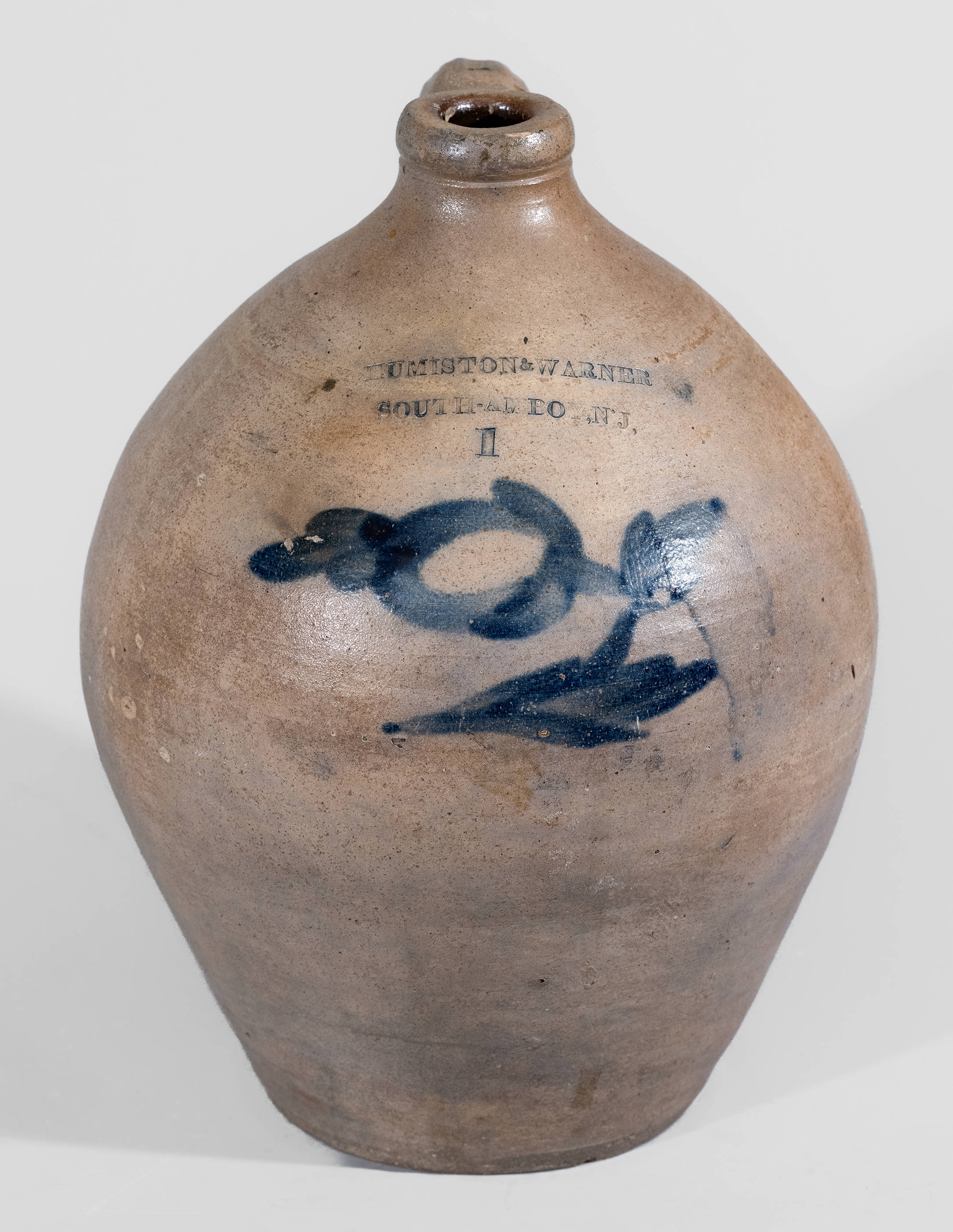 HUMISTON & WARNER / SOUTH-AMBOY, New Jersey Stoneware Jug, c1830