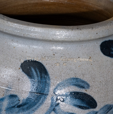 Rare Samuel Holmes / Georgetown, D.C. Stoneware Jar