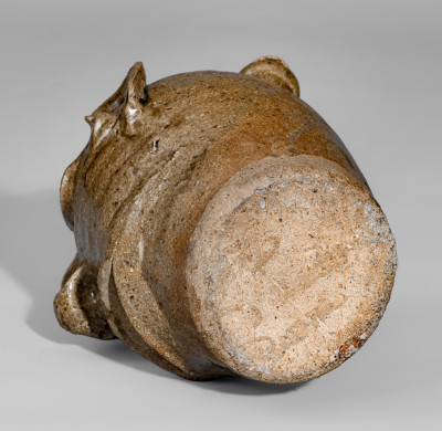 Elaborate 19th Century Alkaline-Glazed Stoneware Face Jug