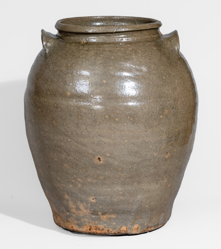 Alkaline-Glazed Stoneware Jar with Inscription, possibly 