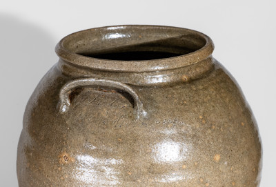 Alkaline-Glazed Stoneware Jar with Inscription, possibly 