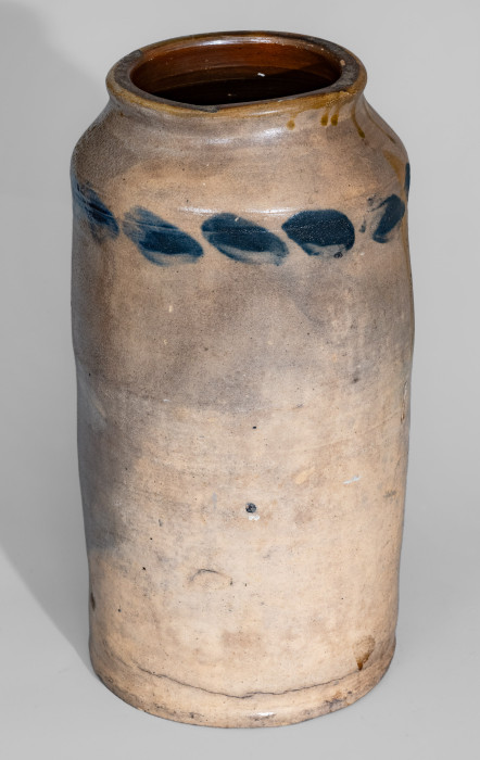 Important and Extremely Rare Cobalt-Decorated Stoneware Jar, Stamped Eight Times 