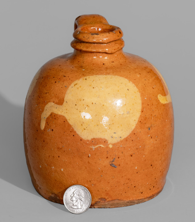 Small-Sized Galena, Illinois, Redware Jug