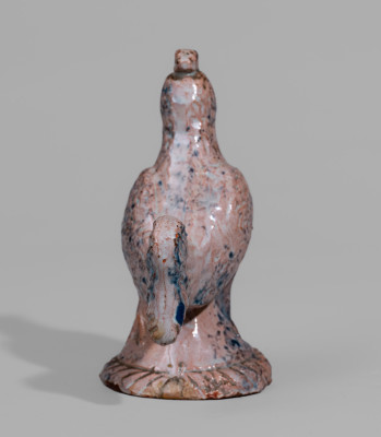 Exceptional Redware Tin-Glazed Rooster Figure att. John Bell, Waynesboro, PA