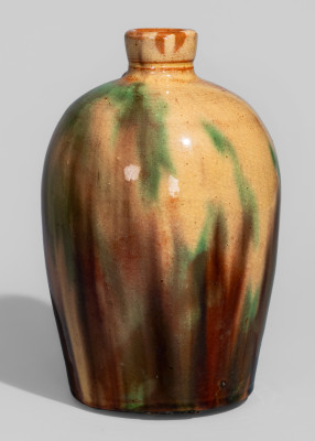 Rare and Fine Strasburg, VA Multi-Glazed Redware Jug